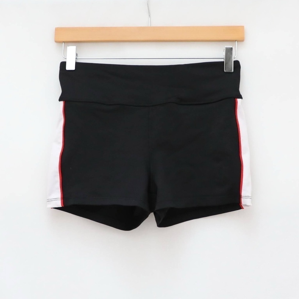 Forever 21 black sports shorts side stripe Small gym activewear workout athletic